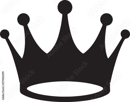 Crown silhouette vector style minimalist white background