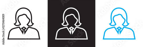Customer, staff, employee icon.  isolated on white and black background. Vector illustration. EPS 10