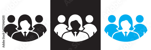 Customer, staff, employee icon.  isolated on white and black background. Vector illustration. EPS 10