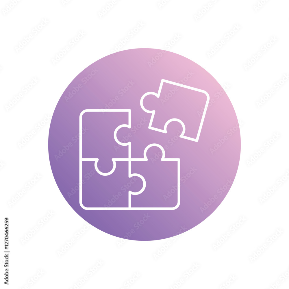 Puzzle Piece icon isolated on a white background. Vector illustration.