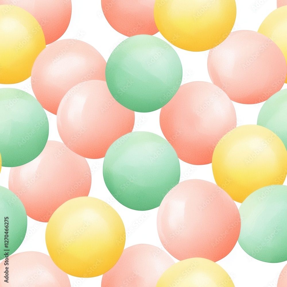 A vibrant pattern of pastel-colored spheres in pink, green, and yellow, creating a playful and cheerful visual effect. A vibrant pattern of pastel-colored spheres in pink, green, and yellow, creating a playful and cheerful visual effect.