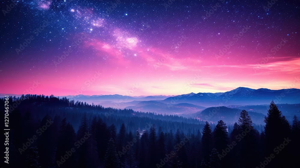 Naklejka premium backdrop pink galaxy