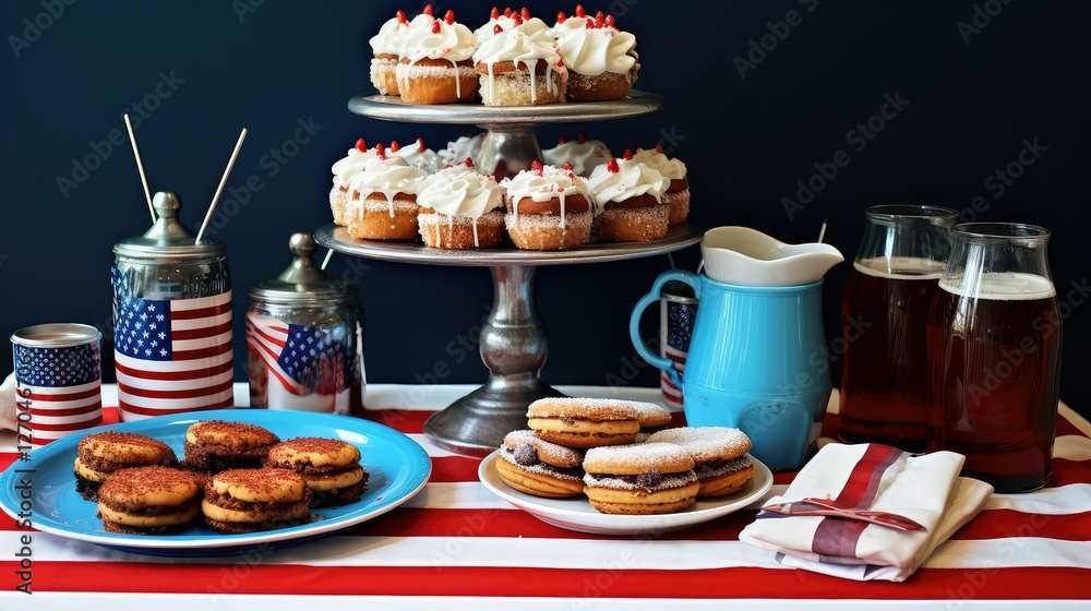 Naklejka premium celebration independence day and coffee