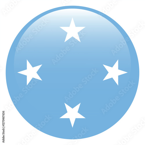 Flag of Federated States of Micronesia. Micronesia round flag logo icon computer vector illustration design