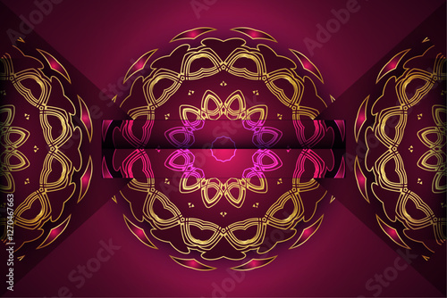 Ornate Pink and Gold Mandala Design

 photo