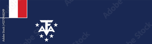 Flag of French Southern and Antarctic Territory. French Southern and Antarctic Territory  flag long banner digital vector illustration