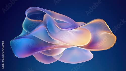 Abstract Colorful Waveform Design with Smooth Fluid Shapes and Blend