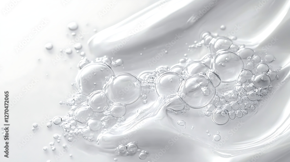 Texture of a cosmetic serum with bubbles in closeup. Transparent cosmetic gel serum oil texture isolated on white background. high resolution AI Generative image Texture of a cosmetic serum with bubbles in closeup. Transparent cosmetic gel serum oil texture isolated on white background. high resolution AI Generative image