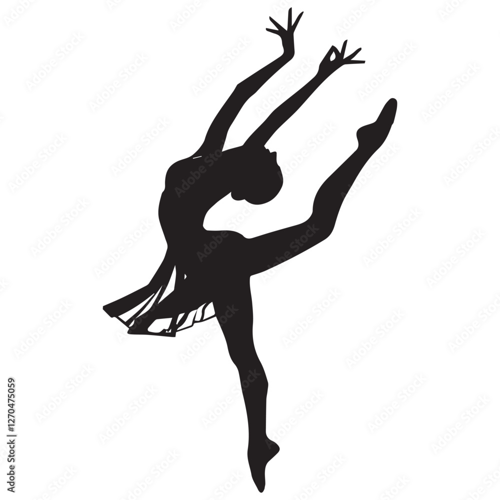 silhouette of a dancing girl silhouette of a dancing girl