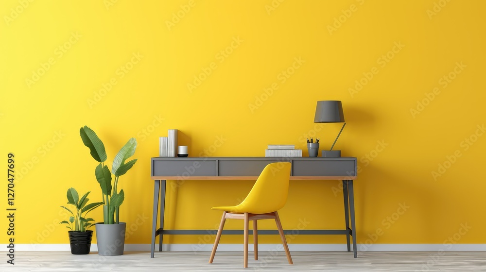 minimalist workspace yellow minimalist workspace yellow