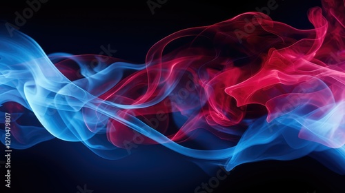 Wallpaper Mural dynamic blue red smoke Torontodigital.ca