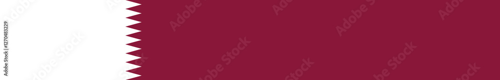 Obraz premium Flag of Qatar. Qatar flag long banner digital vector illustration
