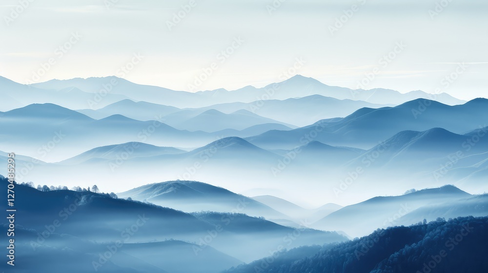 Fototapeta premium mist blue perspective background