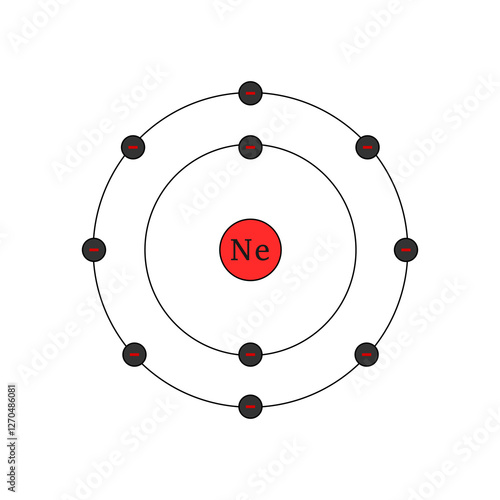 bohr model of the neon atom. electron structure of neon