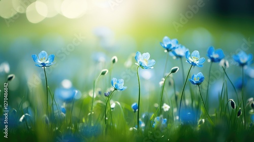 nature blue and green bokeh