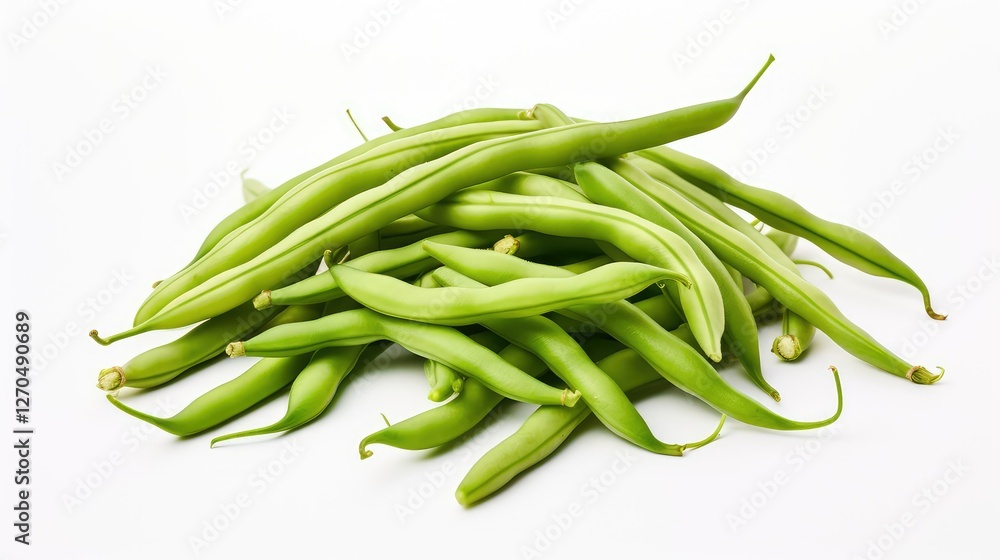 whole green beans white background whole green beans white background