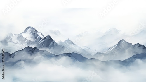 Wallpaper Mural landscape gray water color brush stroke Torontodigital.ca
