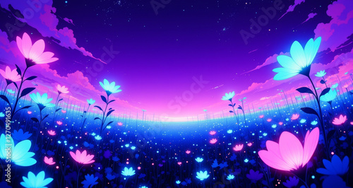 anime abstract landscape illustration background