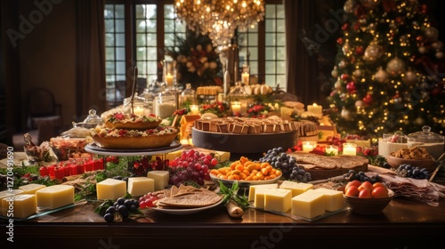 garlands buffet table