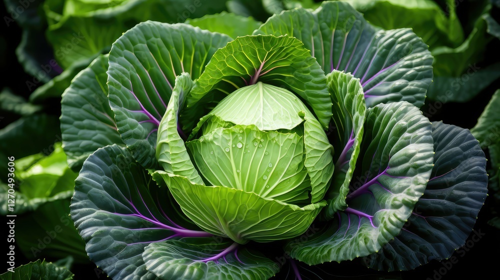 Obraz premium cruciferous green and red cabbage