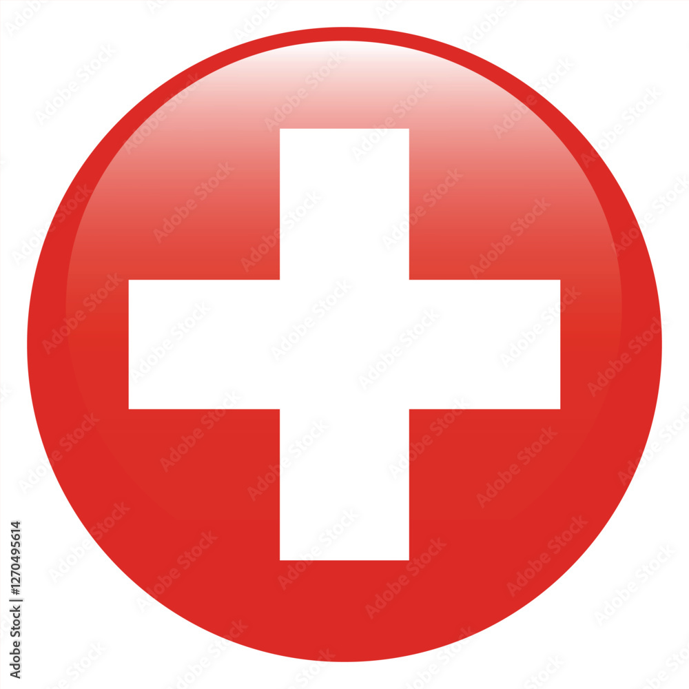 Flag of Switzerland. Switzerland round flag logo icon computer vector illustration design Flag of Switzerland. Switzerland round flag logo icon computer vector illustration design
