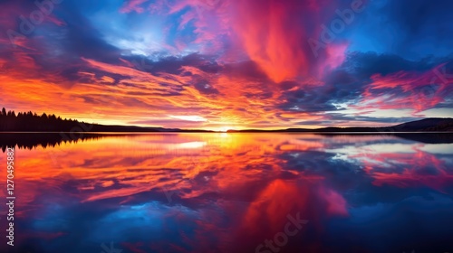 lake water reflection sunset