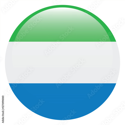 Flag of Sierra Leone. Sierra Leone round flag logo icon computer vector illustration design photo