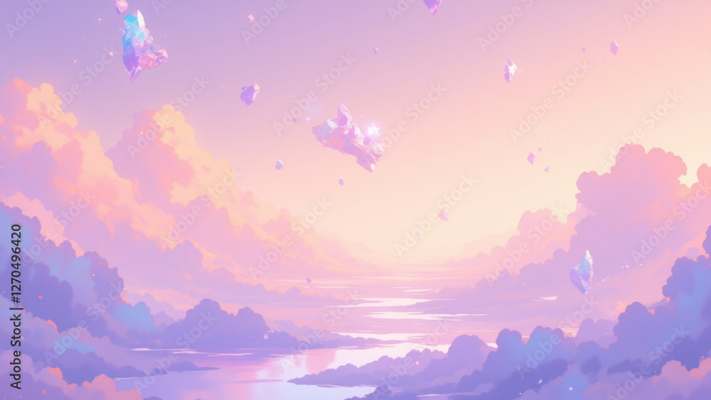Fototapeta premium anime abstract landscape illustration background