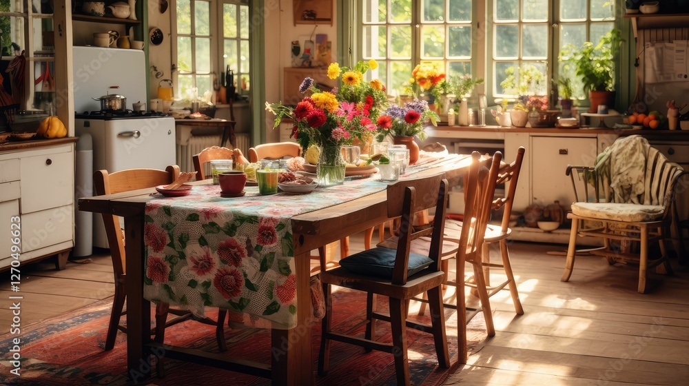 Fototapeta premium mismatched room with table