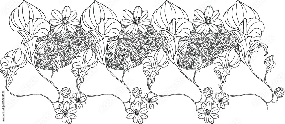 Fototapeta premium tulle lace flower design illustration