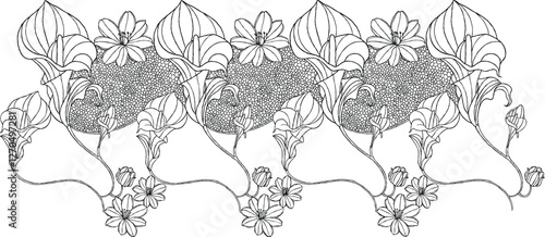 tulle lace flower design illustration