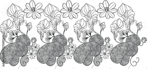 tulle lace flower design illustration