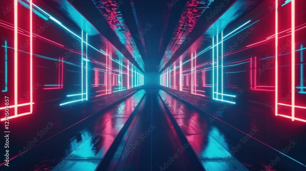 Neon Lights Corridor Neon Lights Corridor