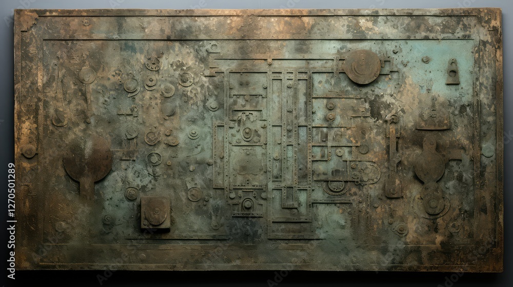 Naklejka premium sculpture distressed metal