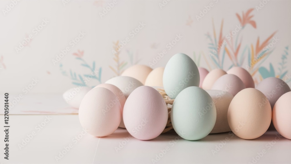 Fototapeta premium Pastel color Easter Eggs