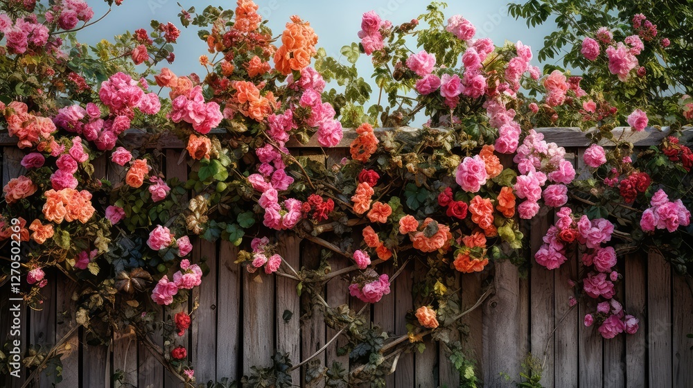 Fototapeta premium climbing wood with flowers