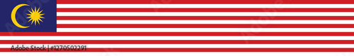 Flag of Malaysia. Malaysia long banner flag digital vector illustration