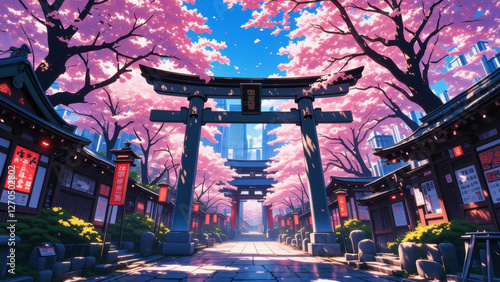  anime wallpaper japanese tokyo city architecture illustration background