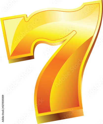 7 slot golden Casino jackpot. Vector illustration