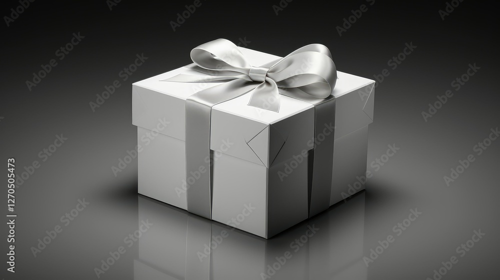 ribbon white gift box mock up with ribbon white gift box mock up with
