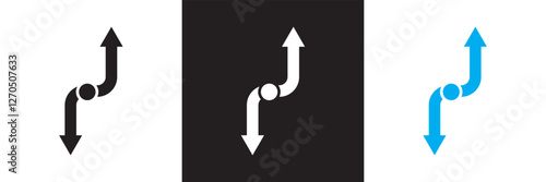 Arrow transfer icon.  isolated on white and black background. Vector illustration. EPS 10