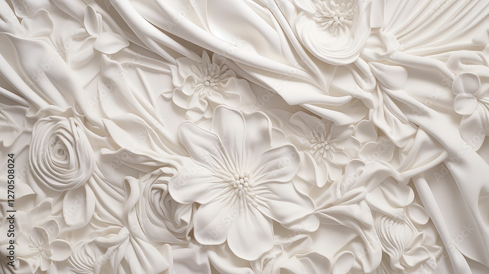 floral white 3d pattern floral white 3d pattern