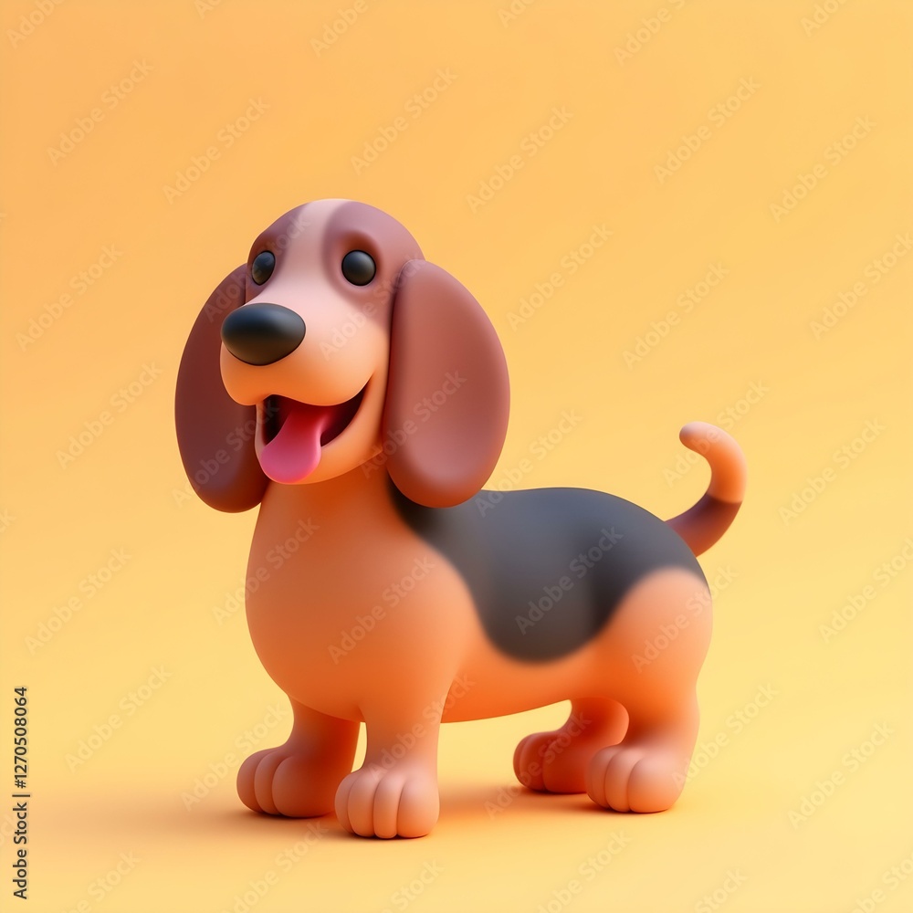 Basset hound sitting and looking away from the camera