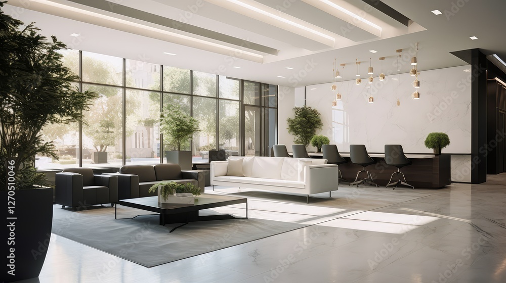 Fototapeta premium chandelier modern office lobby