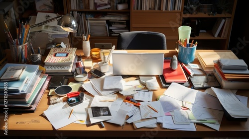 disarray disorganized desk