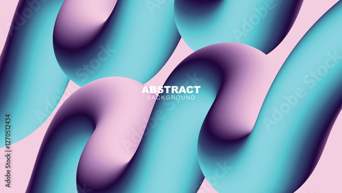Abstract Fluid Waves Background in Vibrant Gradient Colors, Gradient curve line background, twisted line wallpaper, decorative vector illustration