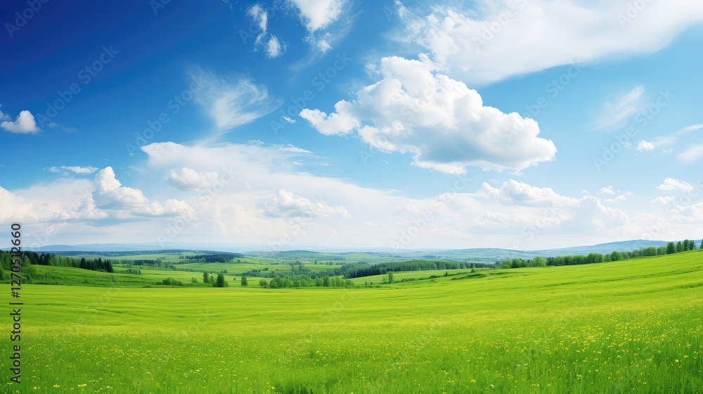 Fototapeta premium outdoors blue sky green field
