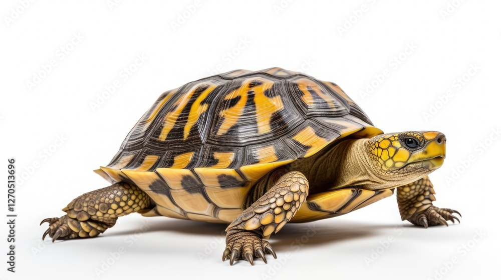 Fototapeta premium crawling turtle on white background