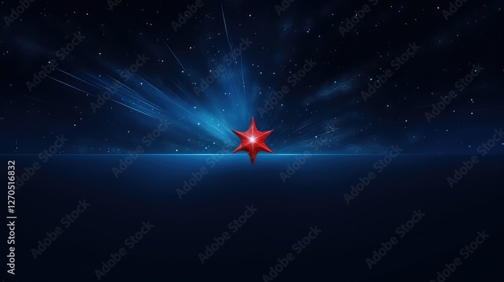 Naklejka premium sky stars blue and red