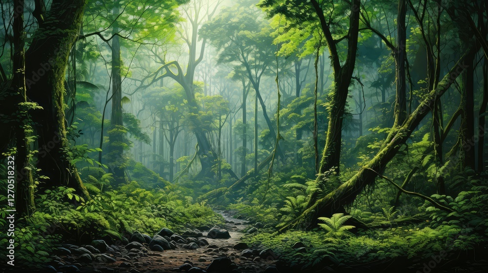 Fototapeta premium undergrowth tree set